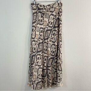 Soft Surroundings Geometric Aztec Print Maxi Skirt Lined Size Small.